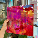Rare Vintage Iridescent Red Spectrum Wispy Glass Sheet Glass Colorado Glassworks