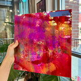 Rare Vintage Iridescent Red Spectrum Wispy Glass Sheet Glass Colorado Glassworks