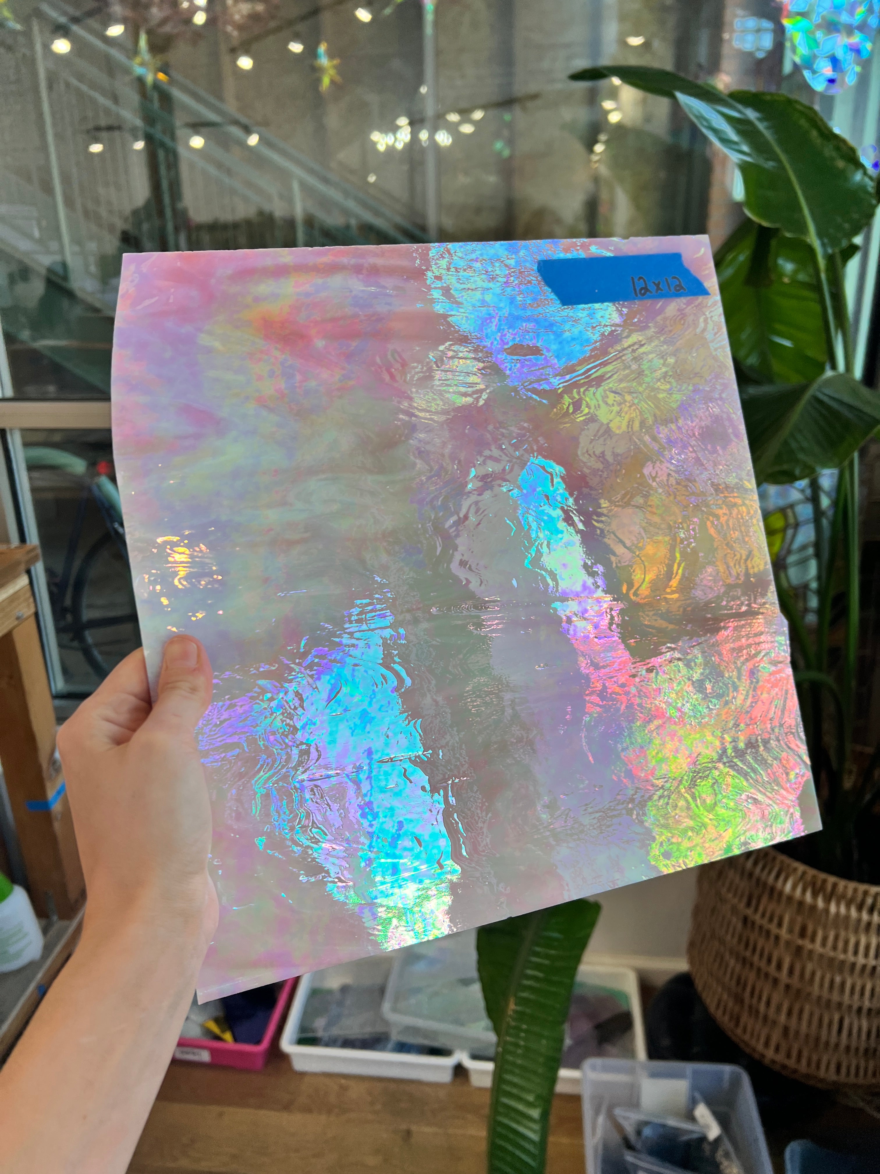 Hot Pink Vintage Iridescent Spectrum Sheet Glass Spectrum SP1830 (12x12in)