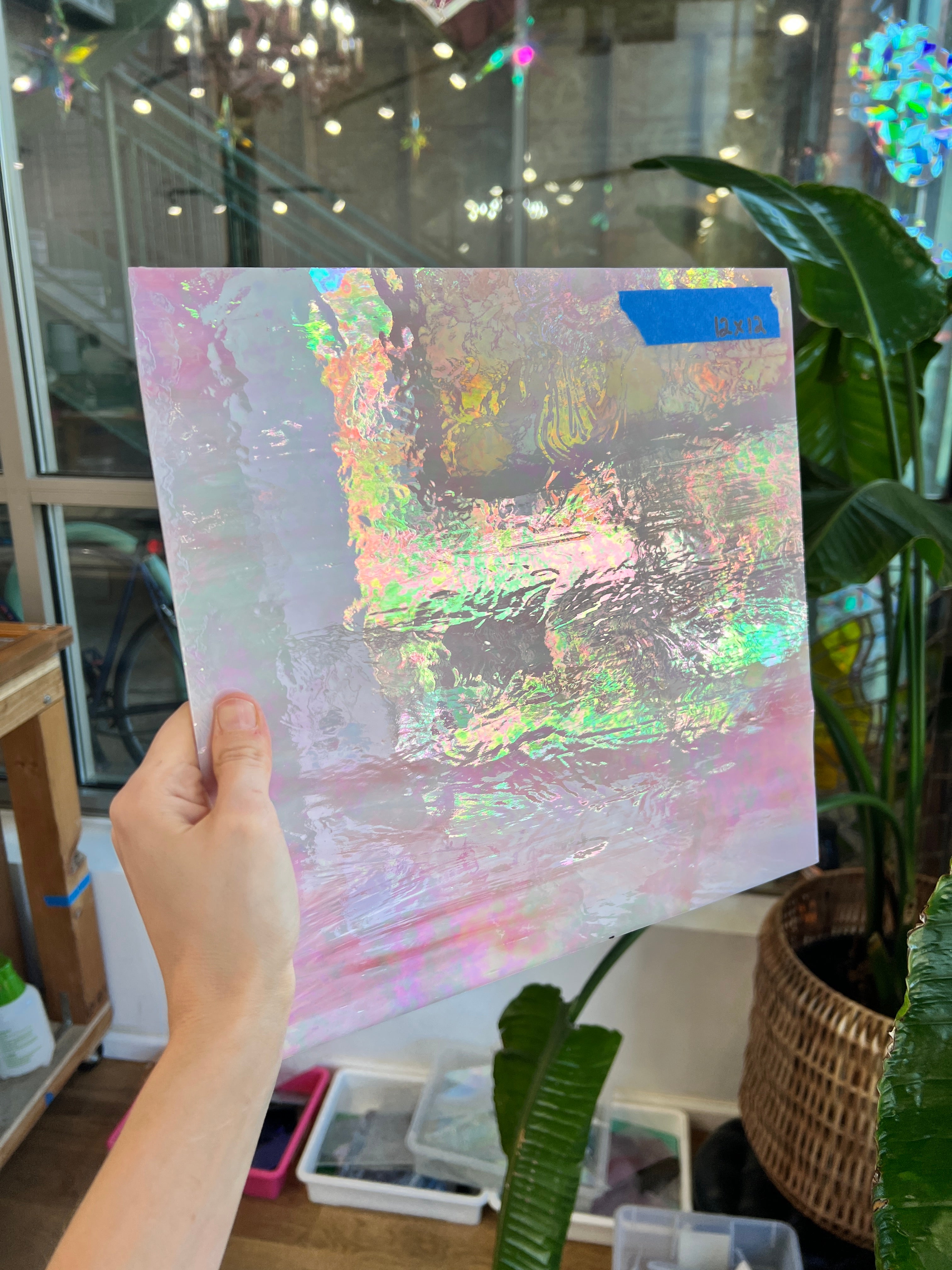 Hot Pink Vintage Iridescent Spectrum Sheet Glass Spectrum SP1831 (12x12in)