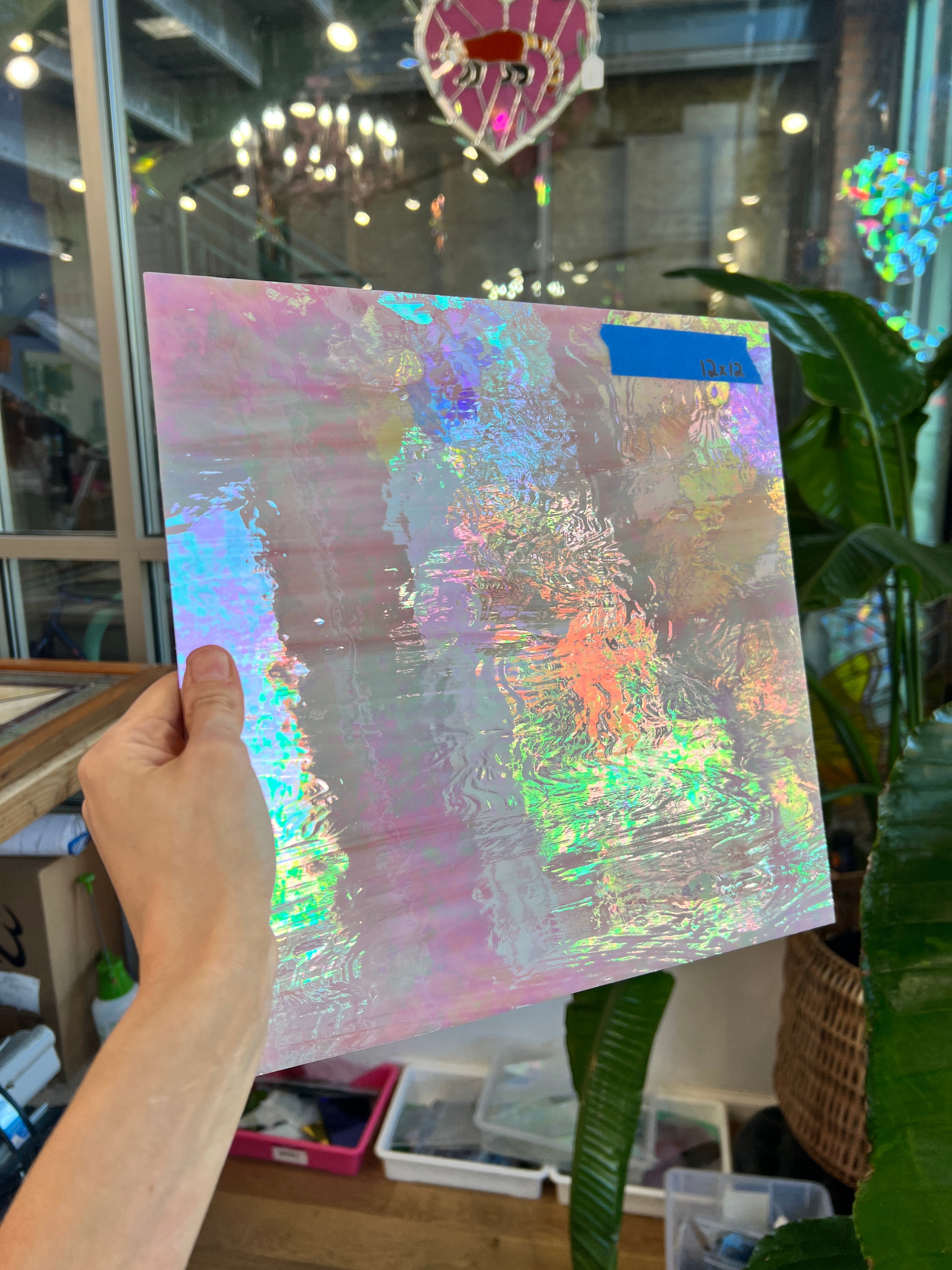 Hot Pink Vintage Iridescent Spectrum Sheet Glass Spectrum SP1832 (12x12in)