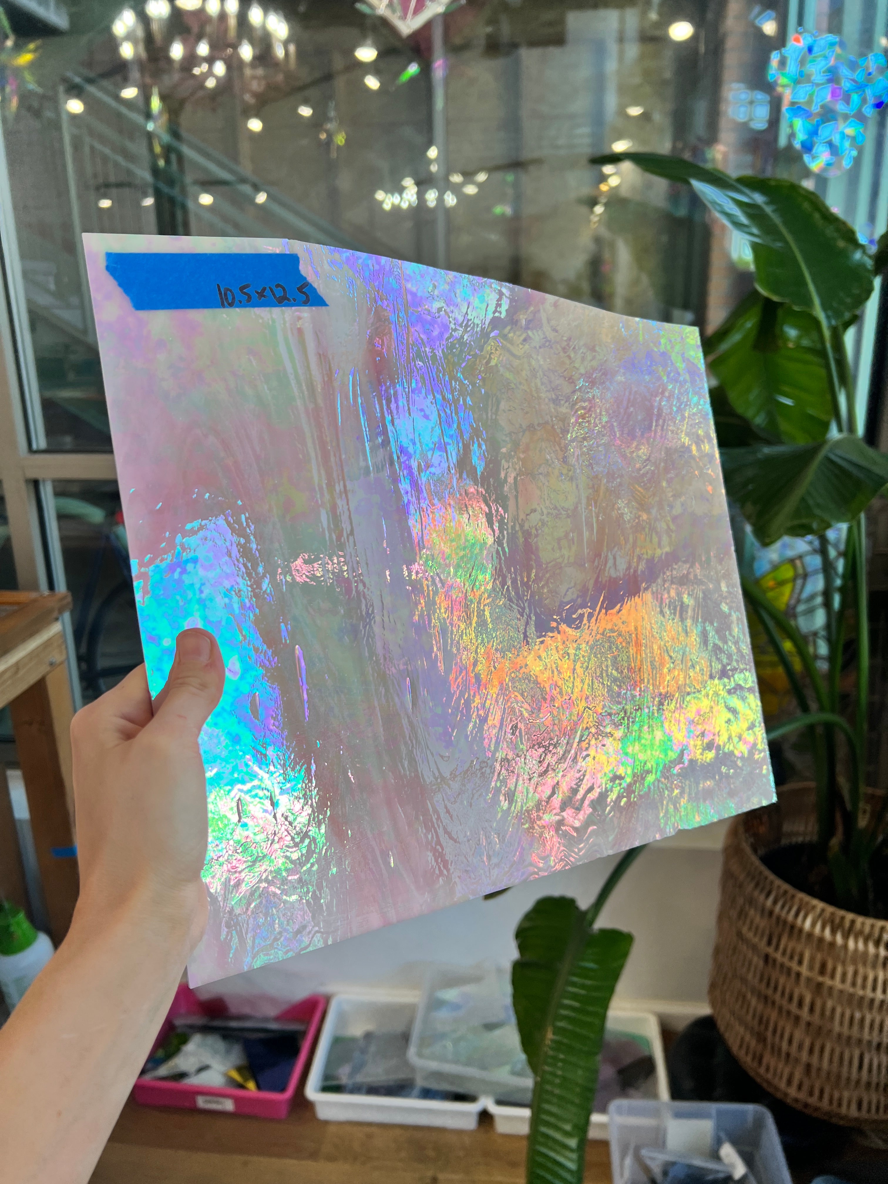 Hot Pink Vintage Iridescent Spectrum Sheet Glass Spectrum SP1829 (10.5x12.5in)