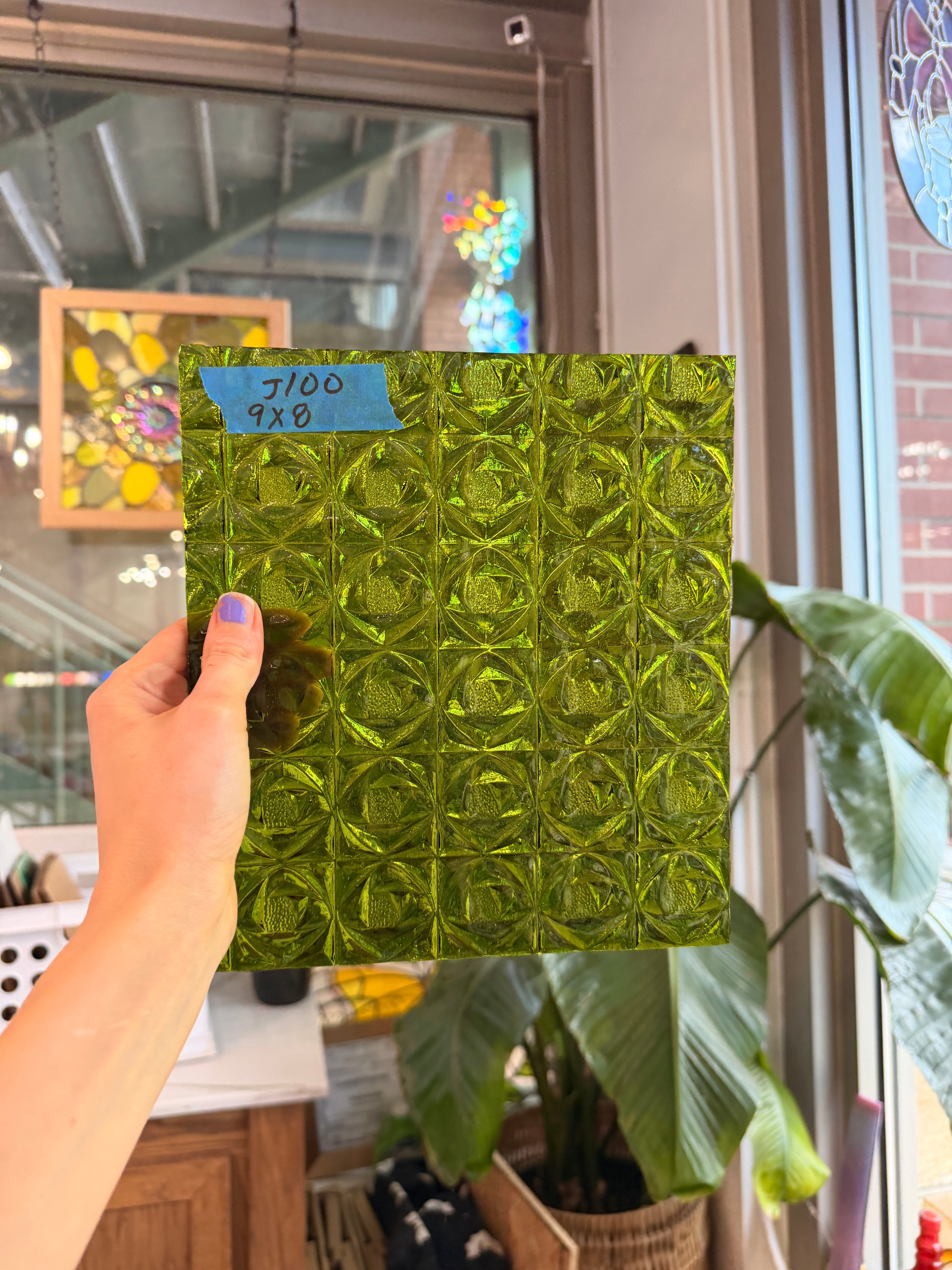 Lime Green Whitney Kokomo Sheet Glass Kokomo Glass Default Title