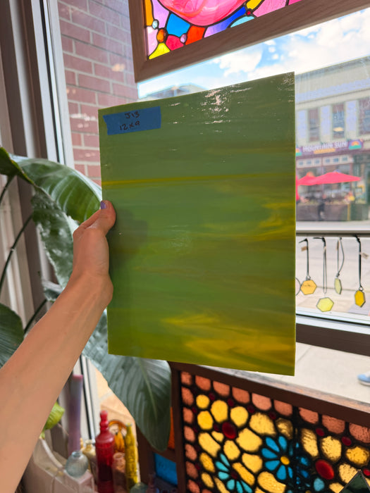 Avocado Opal Wissmach Fusible 96 COE (WI 96 270L) Fusible Sheet Glass Wissmach Glass
