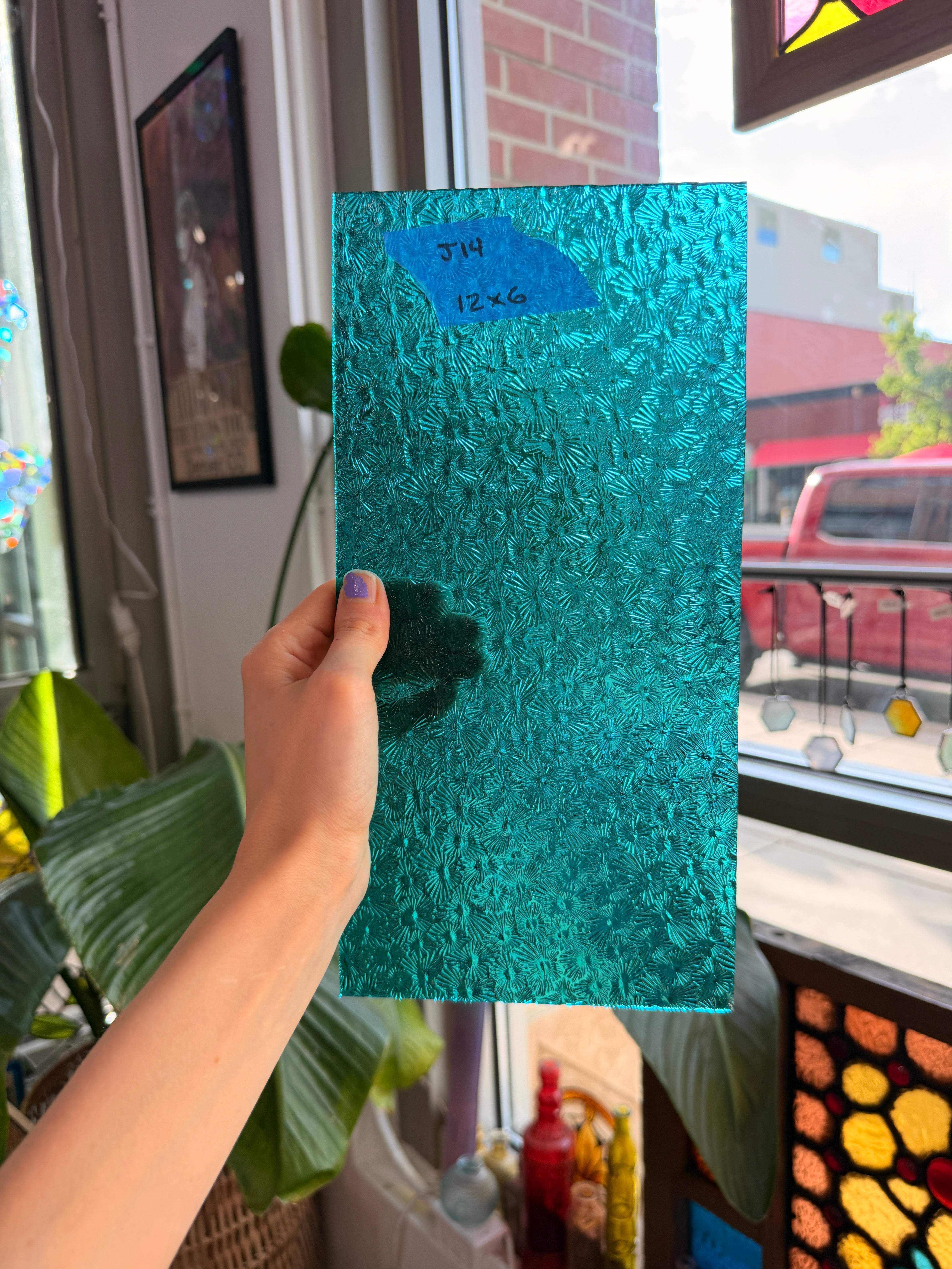 Teal Florentine Wissmach Sheet Glass Wissmach Glass J14 (12x6in)