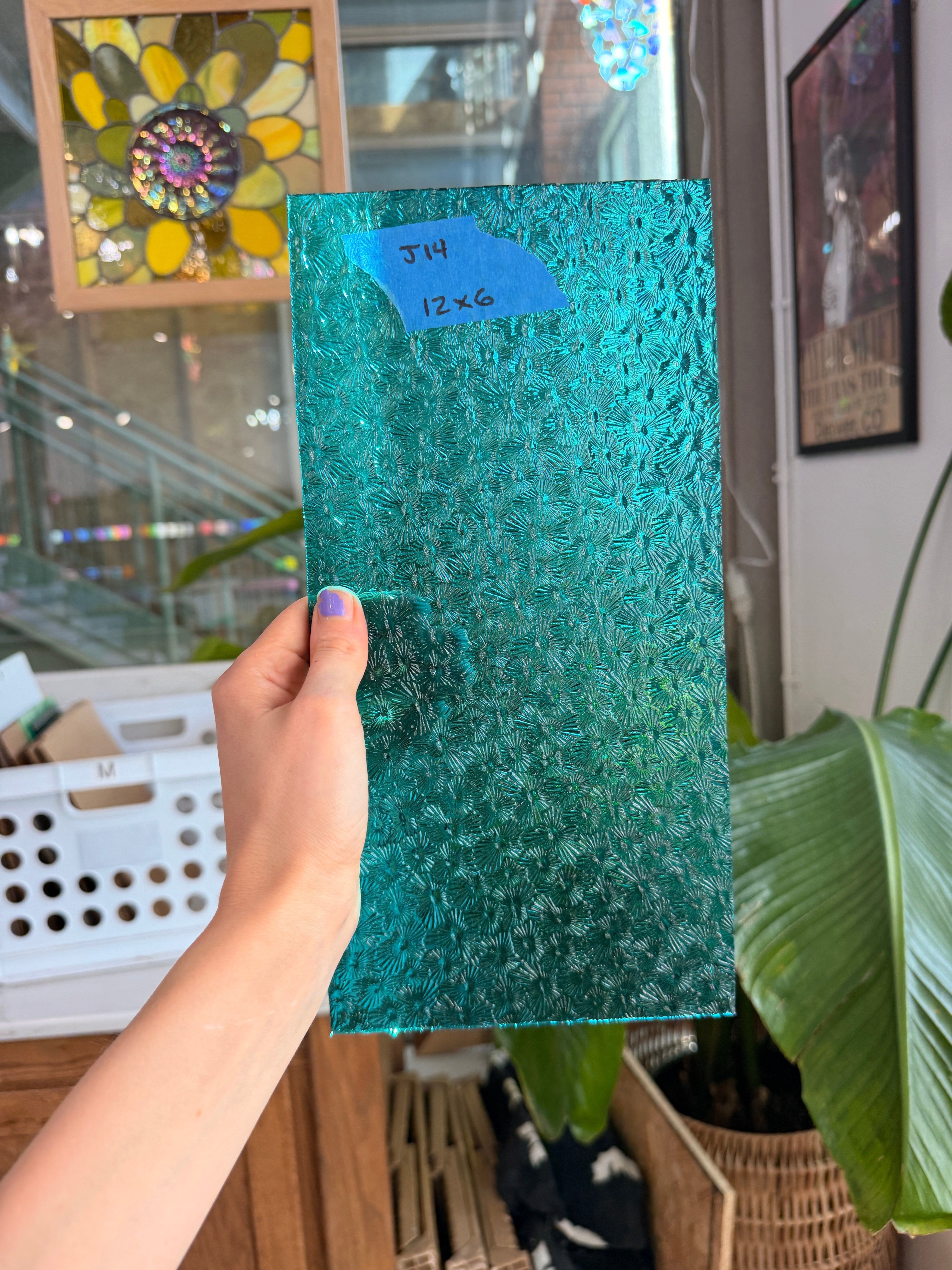 Teal Florentine Wissmach Sheet Glass Wissmach Glass
