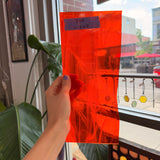 Orange White Wispy Oceanside Fusible 96 COE Fusible Sheet Glass Oceanside Glass Default Title