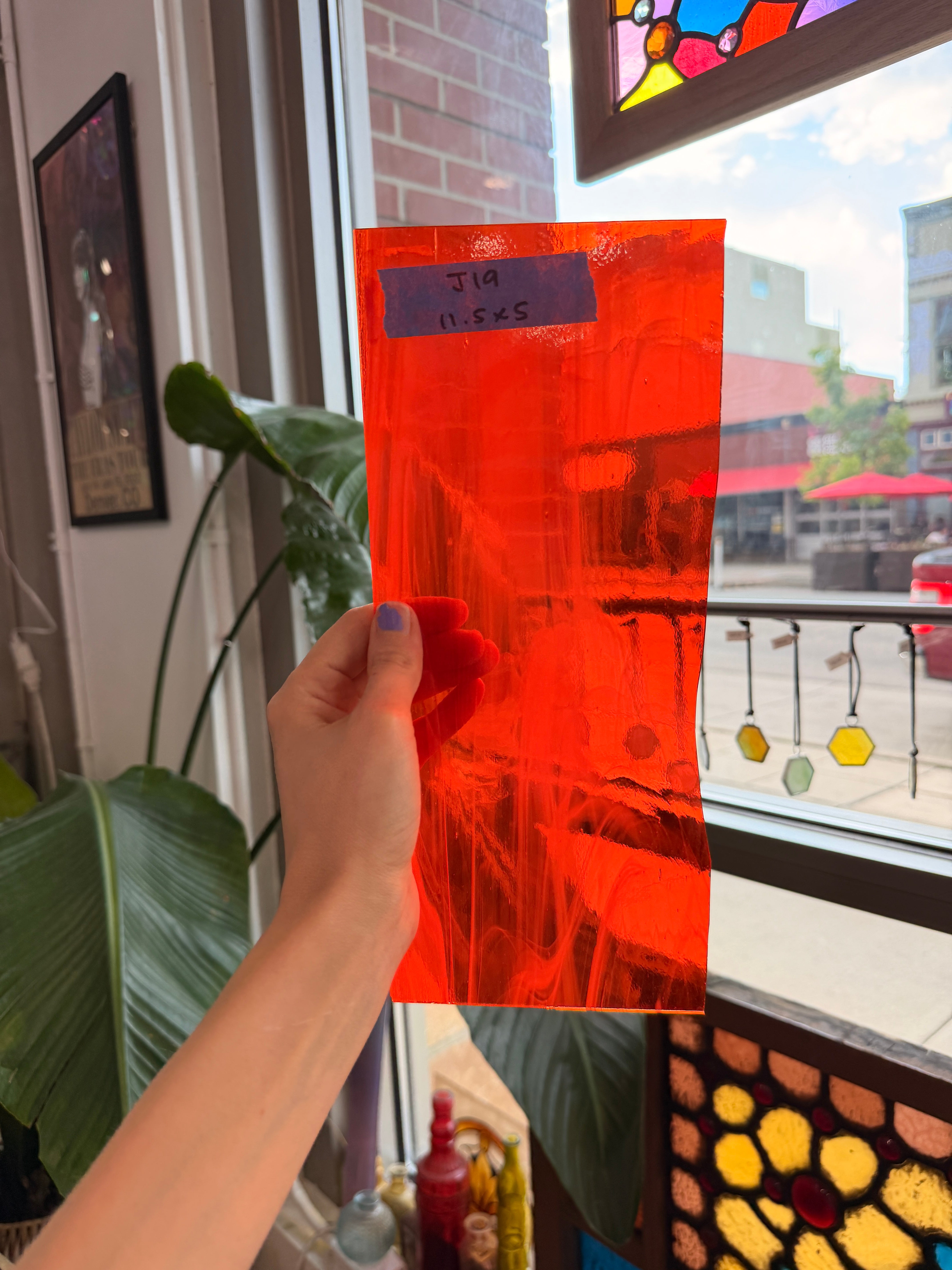 Orange White Wispy Oceanside Fusible 96 COE Fusible Sheet Glass Oceanside Glass Default Title