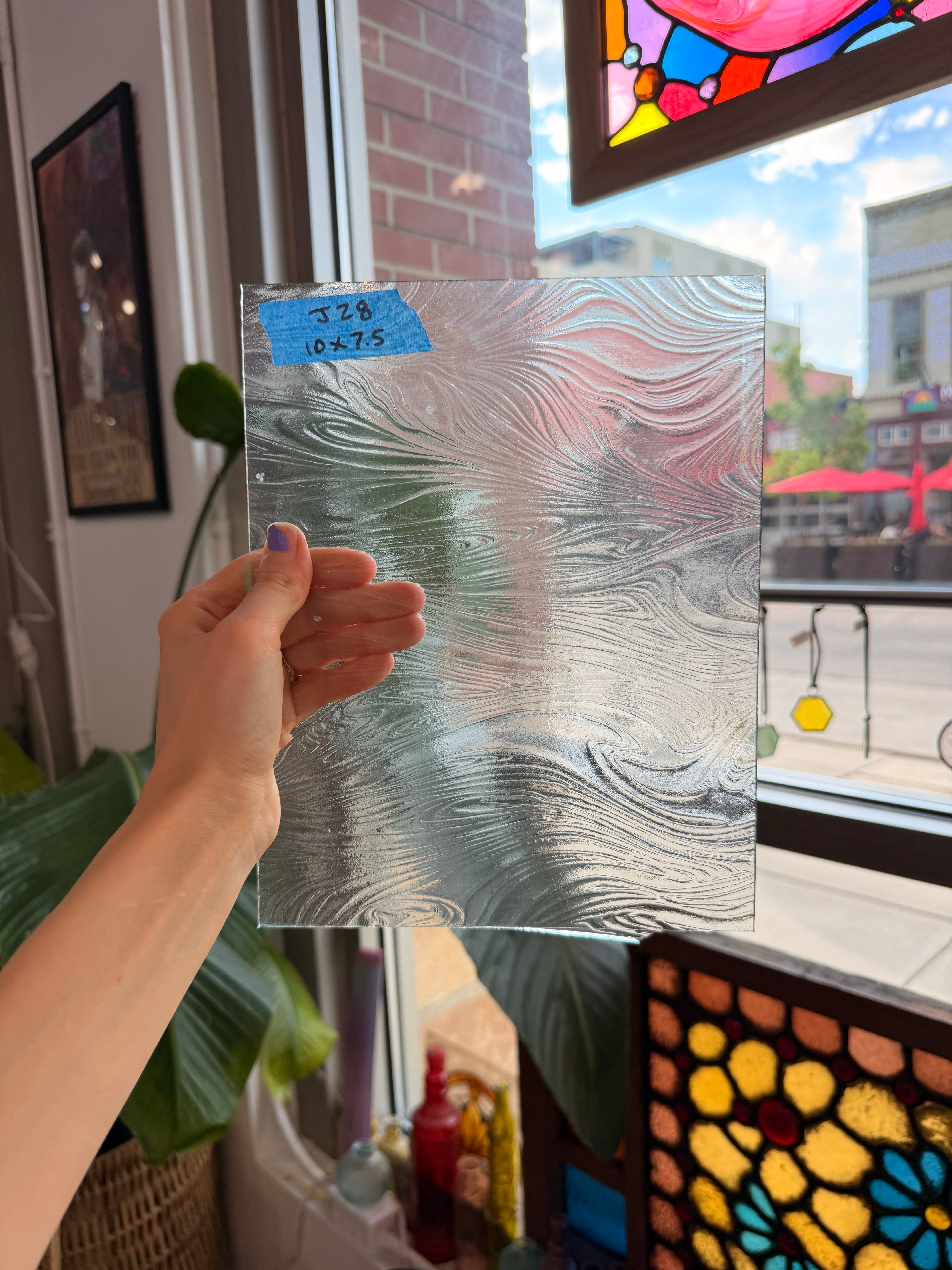 Clear Taffeta Industrial Transparent Sheet Glass Colorado Glassworks J28 (10x7.5in)
