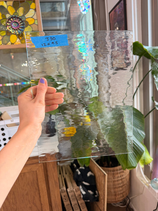 Clear WaterGlass Oceanside Fusible 96 COE Fusible Sheet Glass Oceanside Glass J30 (12x9.5in)