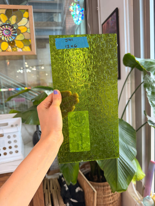 Pear/Lime Green Florentine Wissmach (WI 1146 FLOR) Sheet Glass Wissmach Glass