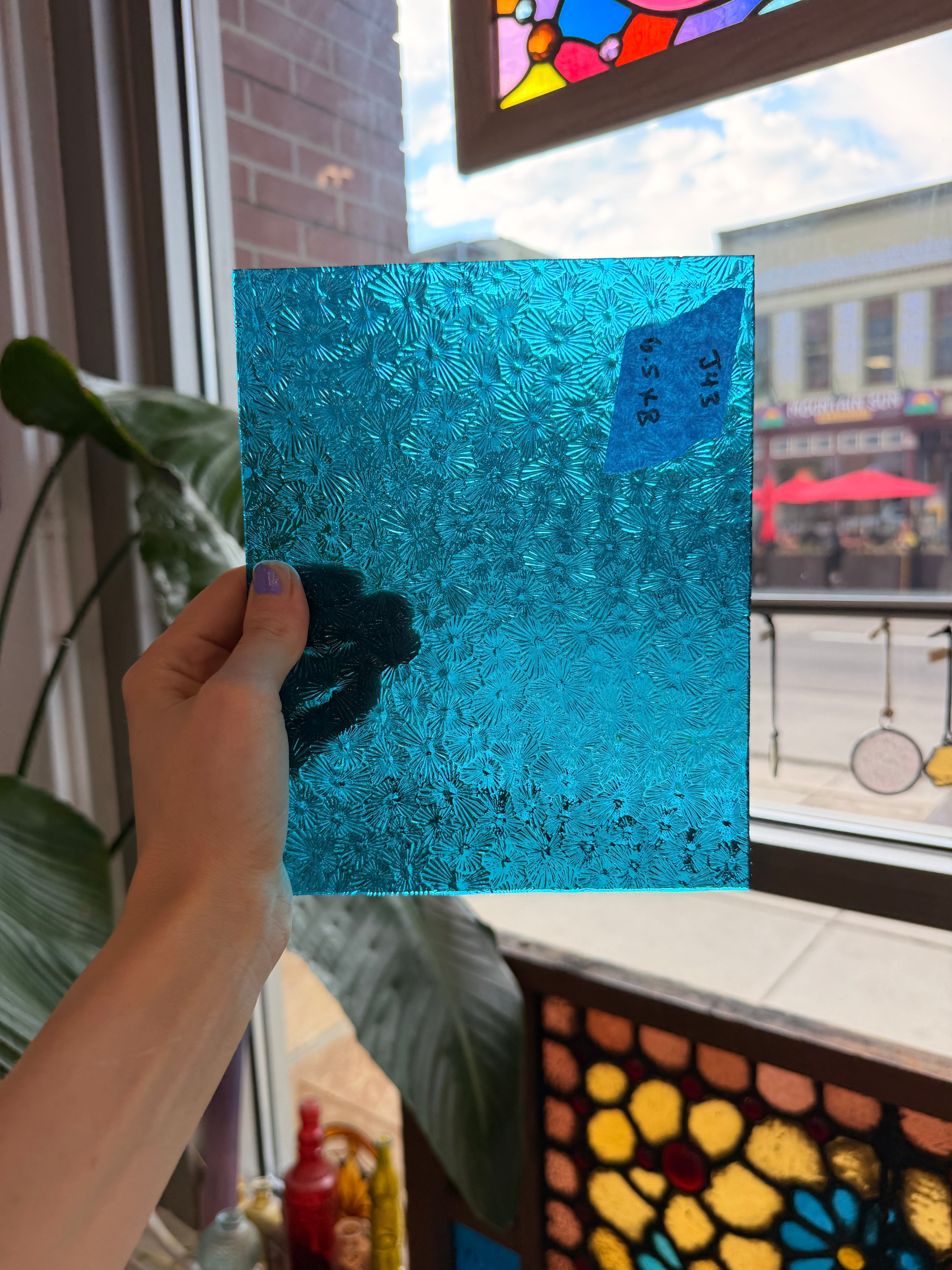 Teal Florentine Wissmach Sheet Glass Wissmach Glass J43 (8x6.5in)