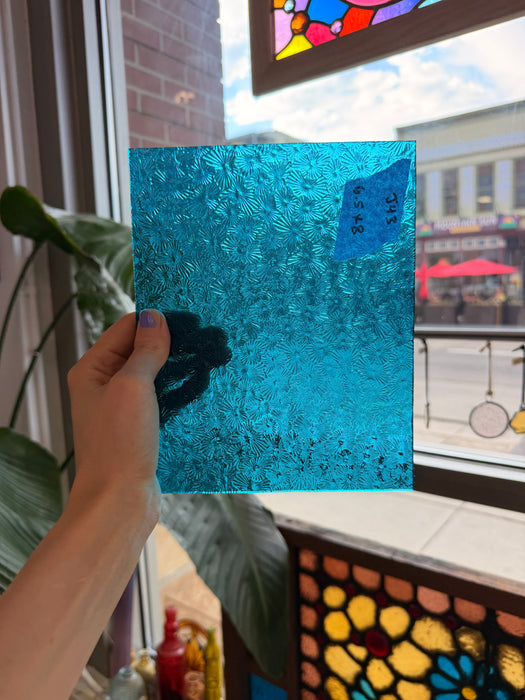 Teal Florentine Wissmach Sheet Glass Wissmach Glass J43 (8x6.5in)