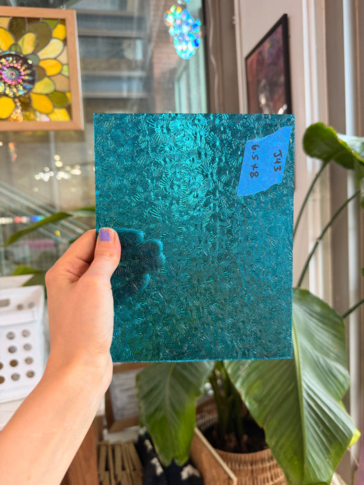 Caribbean Florentine Wissmach Transparent Sheet Glass Wissmach Glass 8x6.5in (WM-69898285)