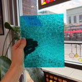 Robins Egg Florentine Wissmach Transparent Sheet Glass Wissmach Glass 7.5x6in (WM-69931053)