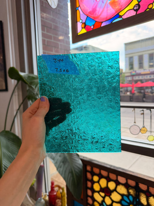 Teal Florentine Wissmach Sheet Glass Wissmach Glass J44 (7.5x6in)