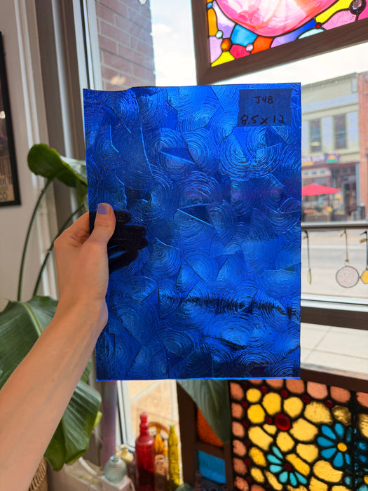 Blue Rondalite Kokomo Sheet Glass Kokomo Glass J48 (8.5x12in)