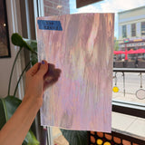 Mauve Iridescent Wispy Swirl Wissmach Sheet Glass Wissmach Glass