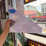 Light Violet Iridescent Wispy Swirl Wissmach Sheet Glass Wissmach Glass