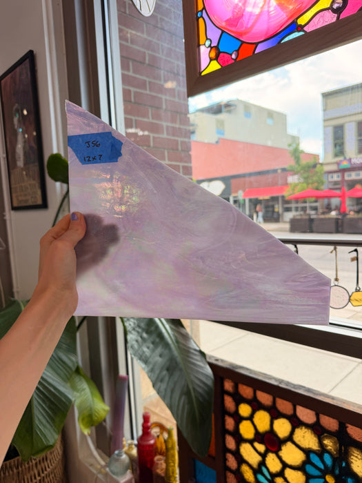 Mauve Iridescent Wispy Swirl Wissmach Sheet Glass Wissmach Glass