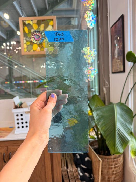 Vintage Light Blue Hammered Sheet Glass Colorado Glassworks Default Title