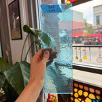 Vintage Light Blue Hammered Sheet Glass Colorado Glassworks