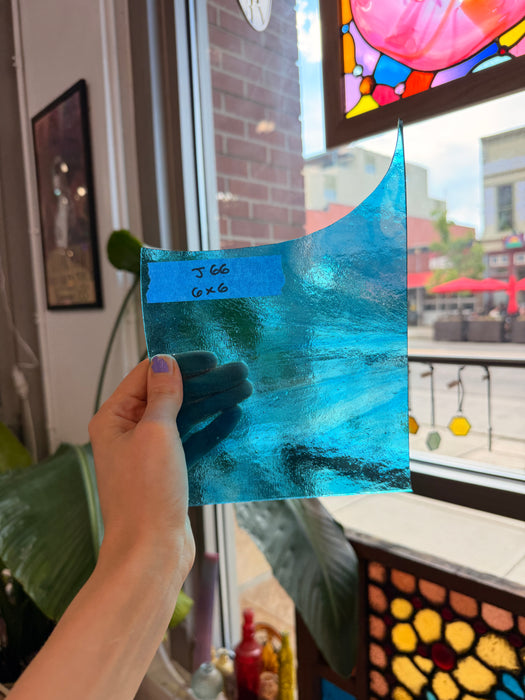 Blue Wispy Transparent Wissmach Sheet Glass Wissmach Glass
