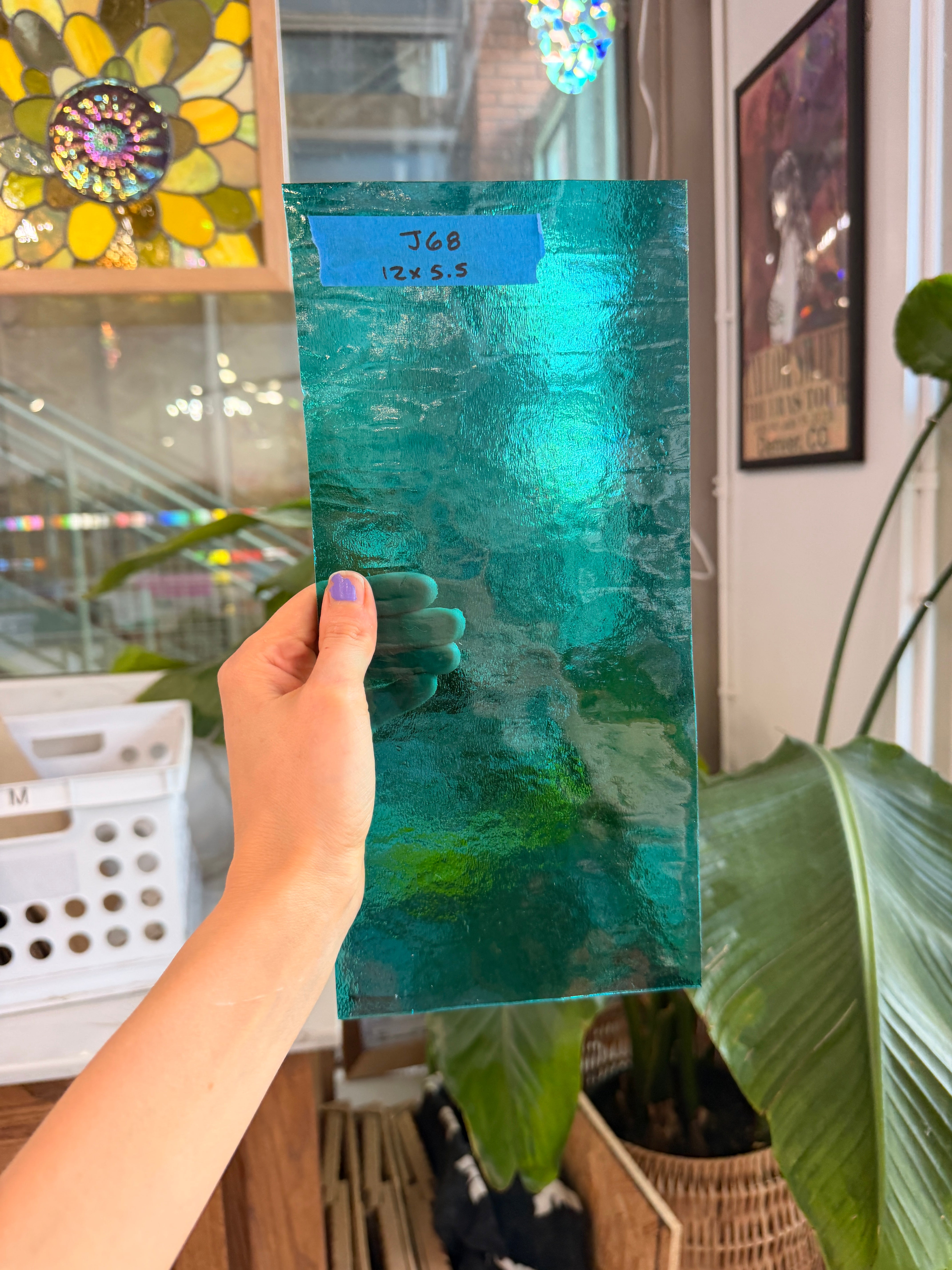 Robins Egg Mystic Wissmach Sheet Glass Wissmach Glass J68 (12x5.5in)