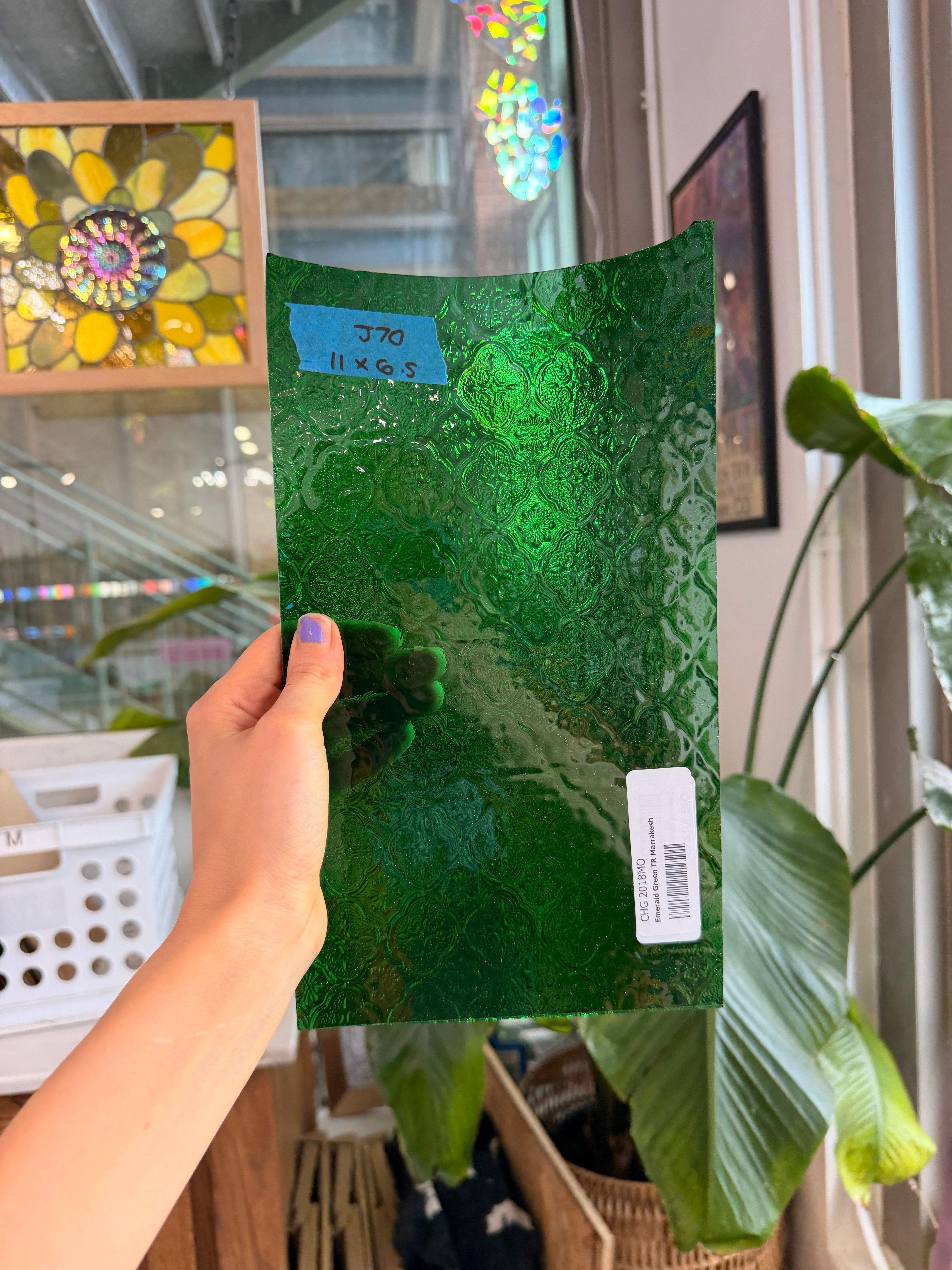 Transparent Green Lace Sheet Glass Colorado Glassworks