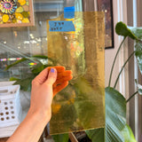 Light Amber Transparent Kokomo Sheet Glass Kokomo Glass 11x5.5in (KO-76709165)