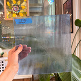 Vintage Optimum Reeded Light Blue Sheet Glass Colorado Glassworks 11x10.5in (OP-76512557)