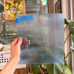 Vintage Optimum Reeded Light Blue Sheet Glass Colorado Glassworks
