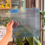 Vintage Optimum Reeded Light Blue Sheet Glass Colorado Glassworks