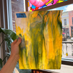 Mottled Green Yellow White Mixed Uroboros Fusible Sheet Glass Uroboros Glass