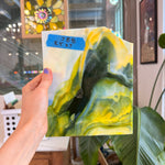 Mottled Green Yellow White Mixed Uroboros Fusible Sheet Glass Uroboros Glass 8.5x7in (UR-76184877)