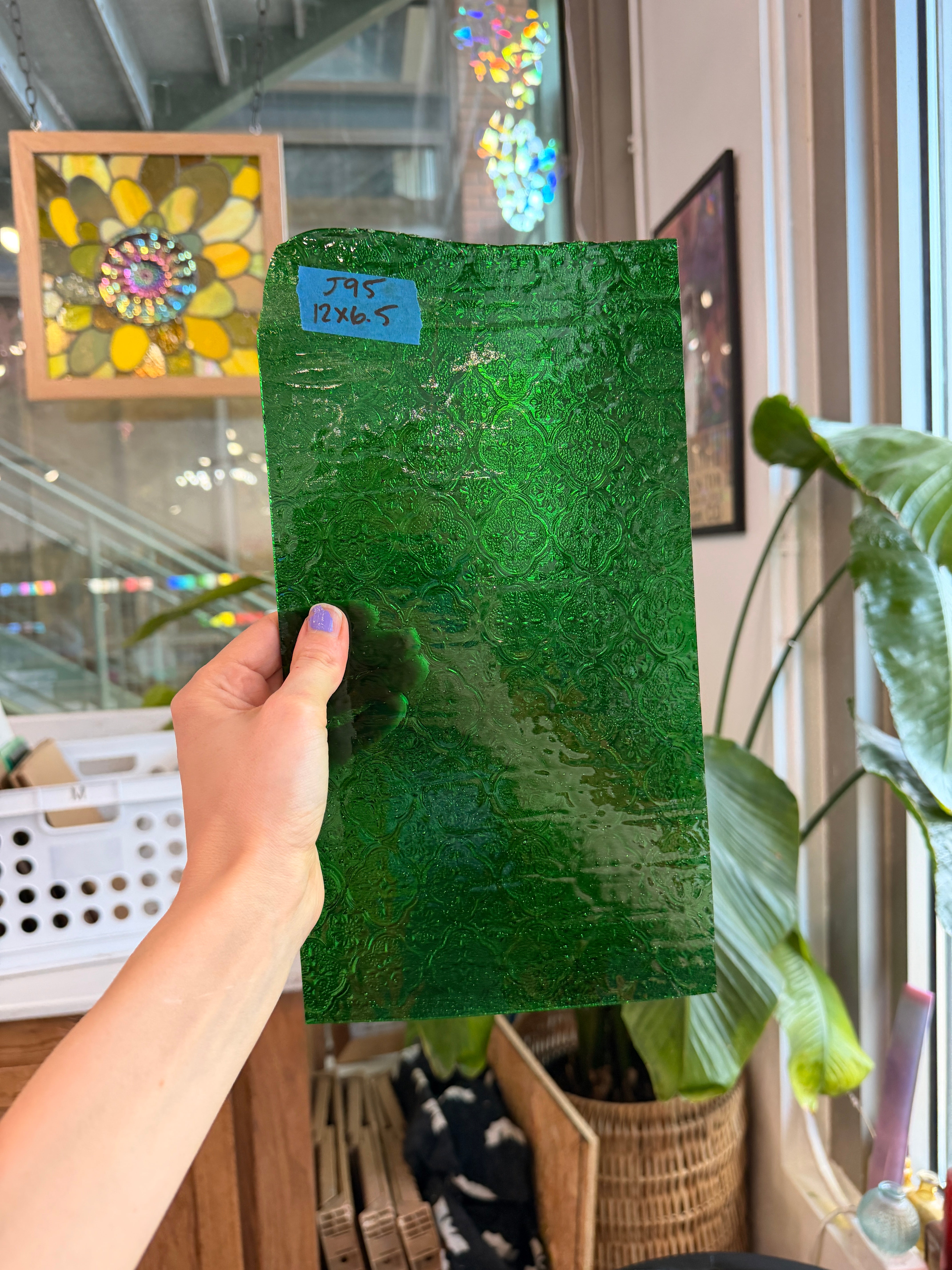 Transparent Green Lace Sheet Glass Colorado Glassworks Default Title