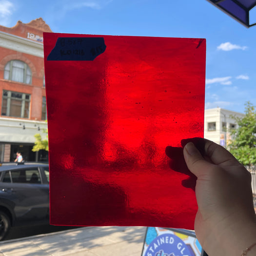 Deep Red Transparent Kokomo Sheet Glass Colorado Glassworks