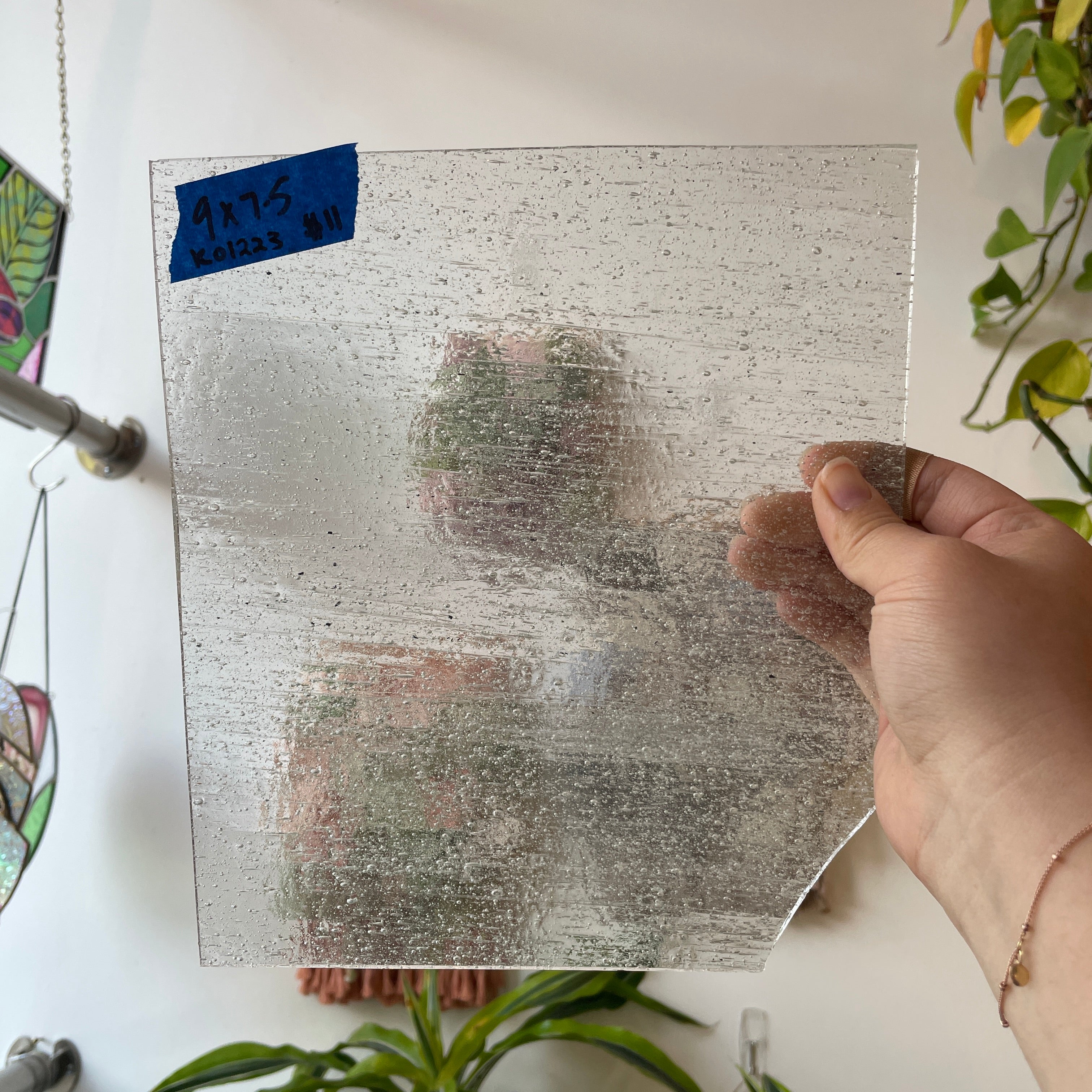 Clear Super Seedy Transparent Kokomo Sheet Glass Colorado Glassworks
