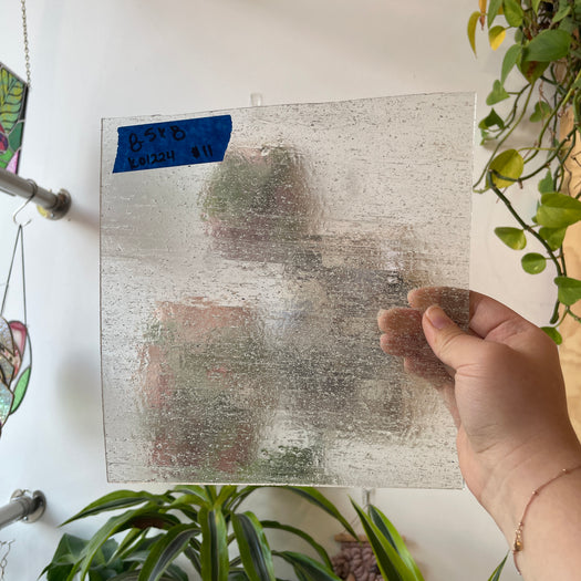 Clear Super Seedy Transparent Kokomo Sheet Glass Colorado Glassworks