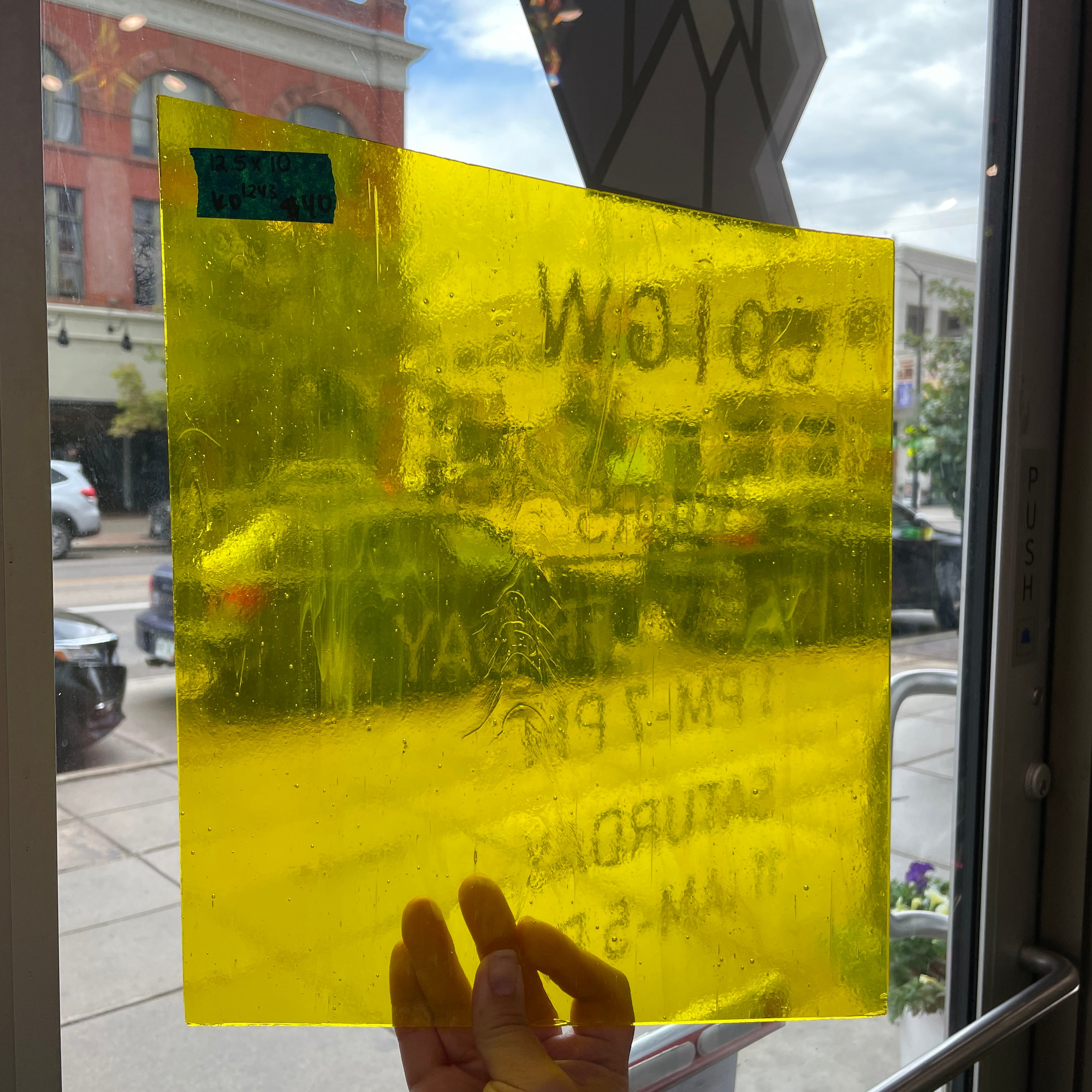 Bright Yellow Transparent Kokomo Sheet Glass Colorado Glassworks