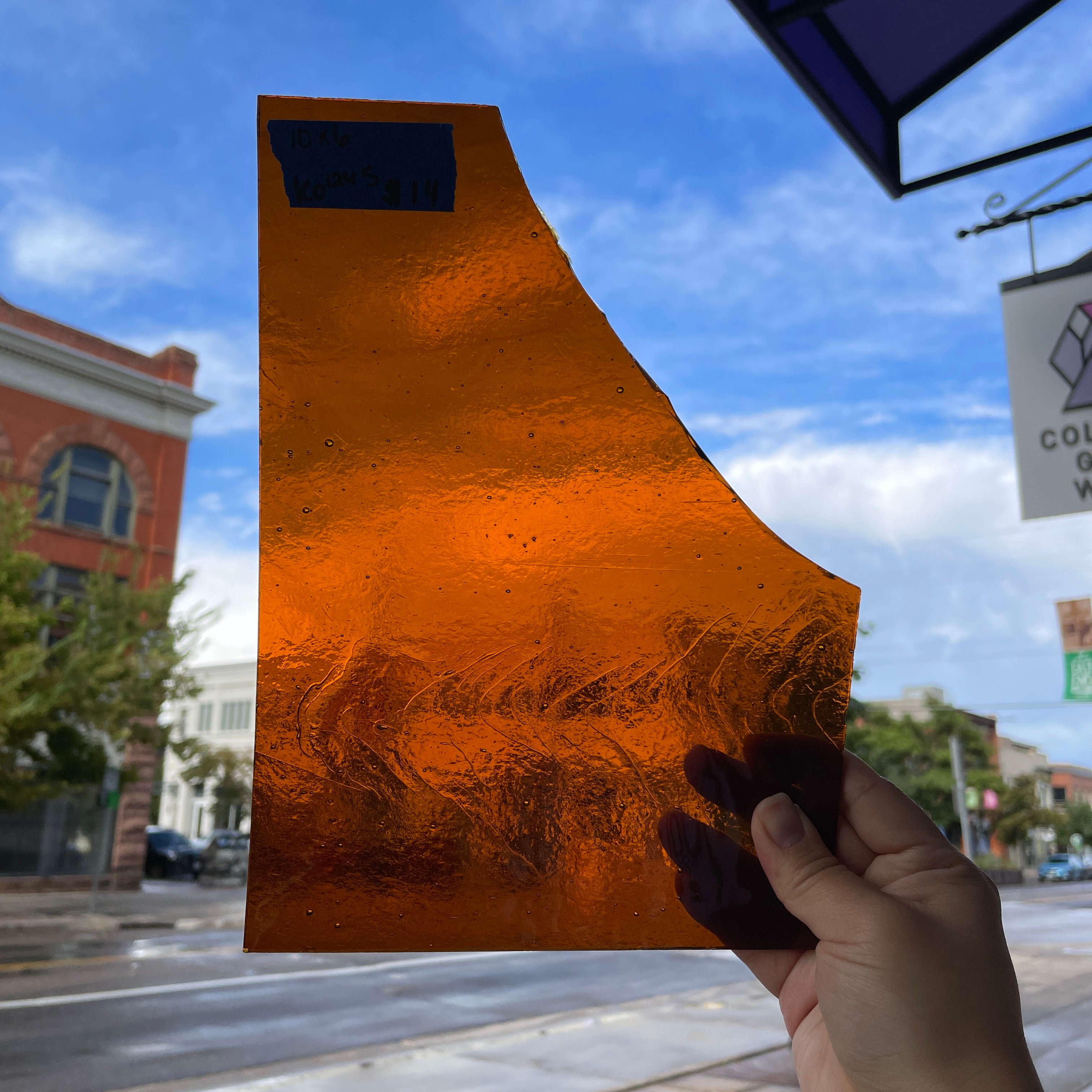 Dark Amber Transparent Kokomo Sheet Glass Colorado Glassworks