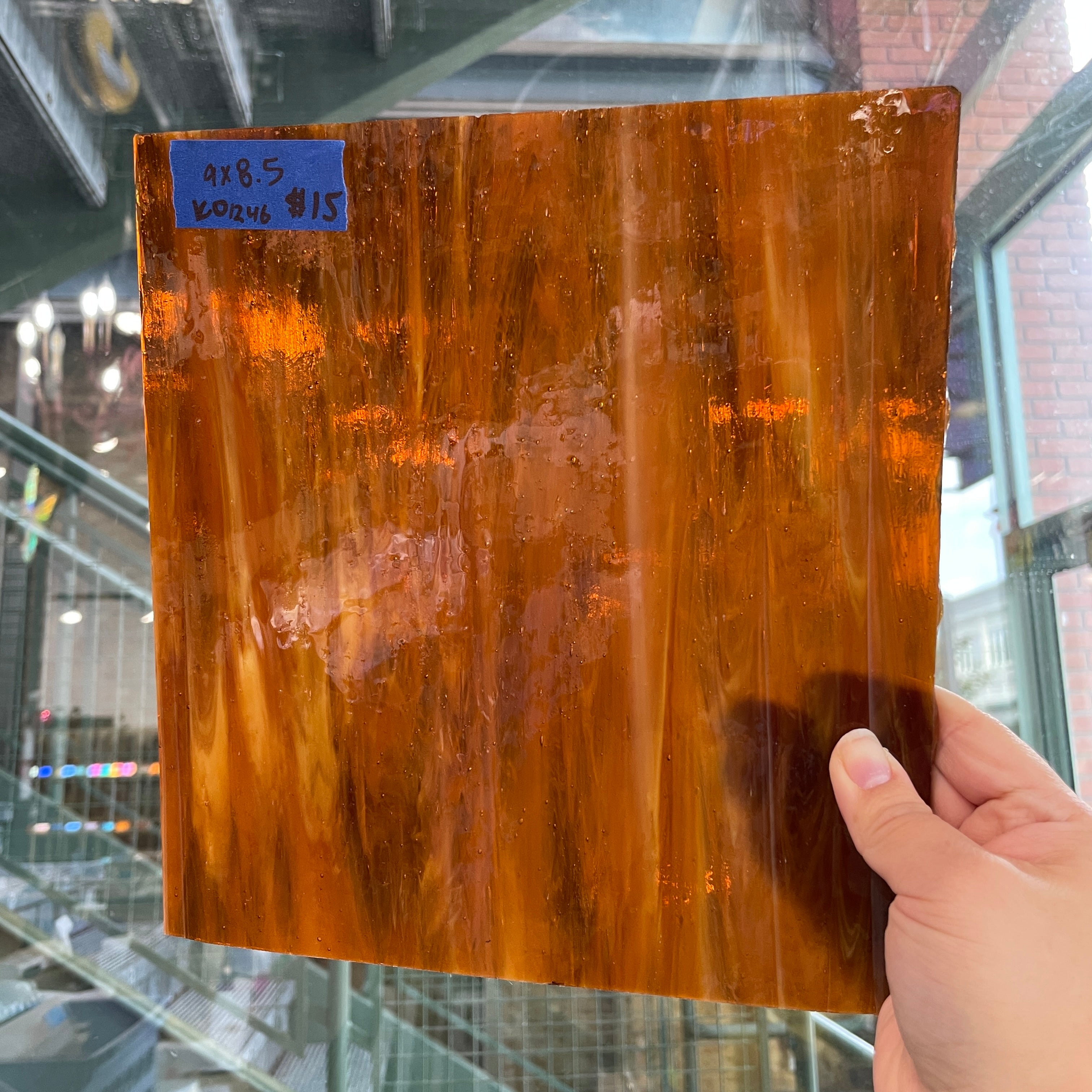 Brown Sugar Wispy Transparent Kokomo Sheet Glass Colorado Glassworks