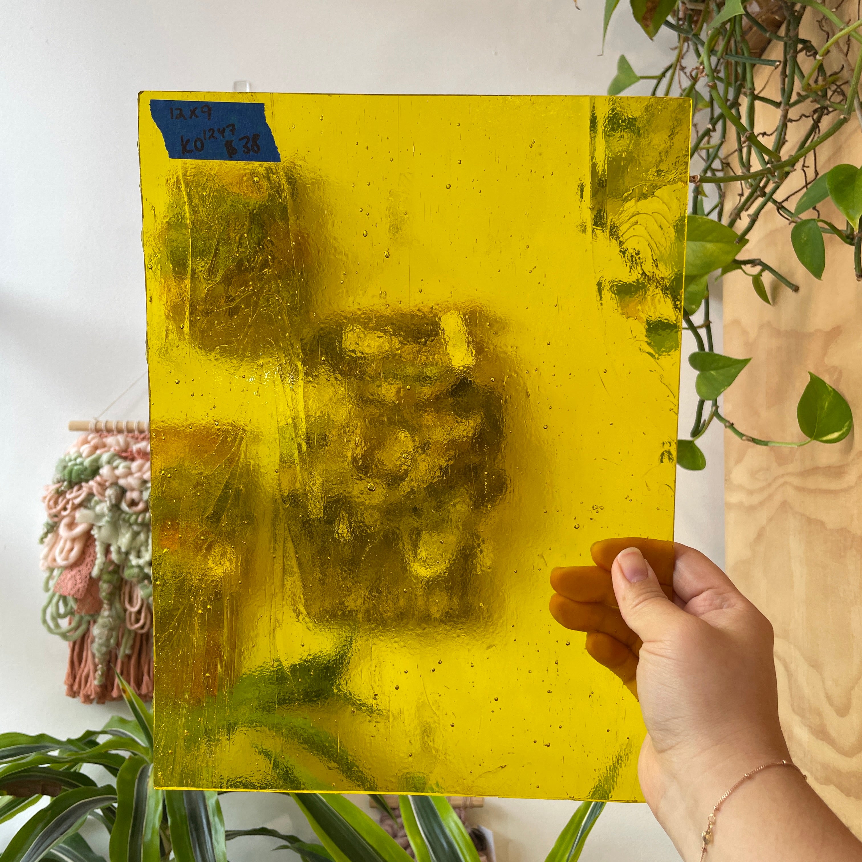 Goldenrod Yellow Transparent Kokomo Sheet Glass Colorado Glassworks