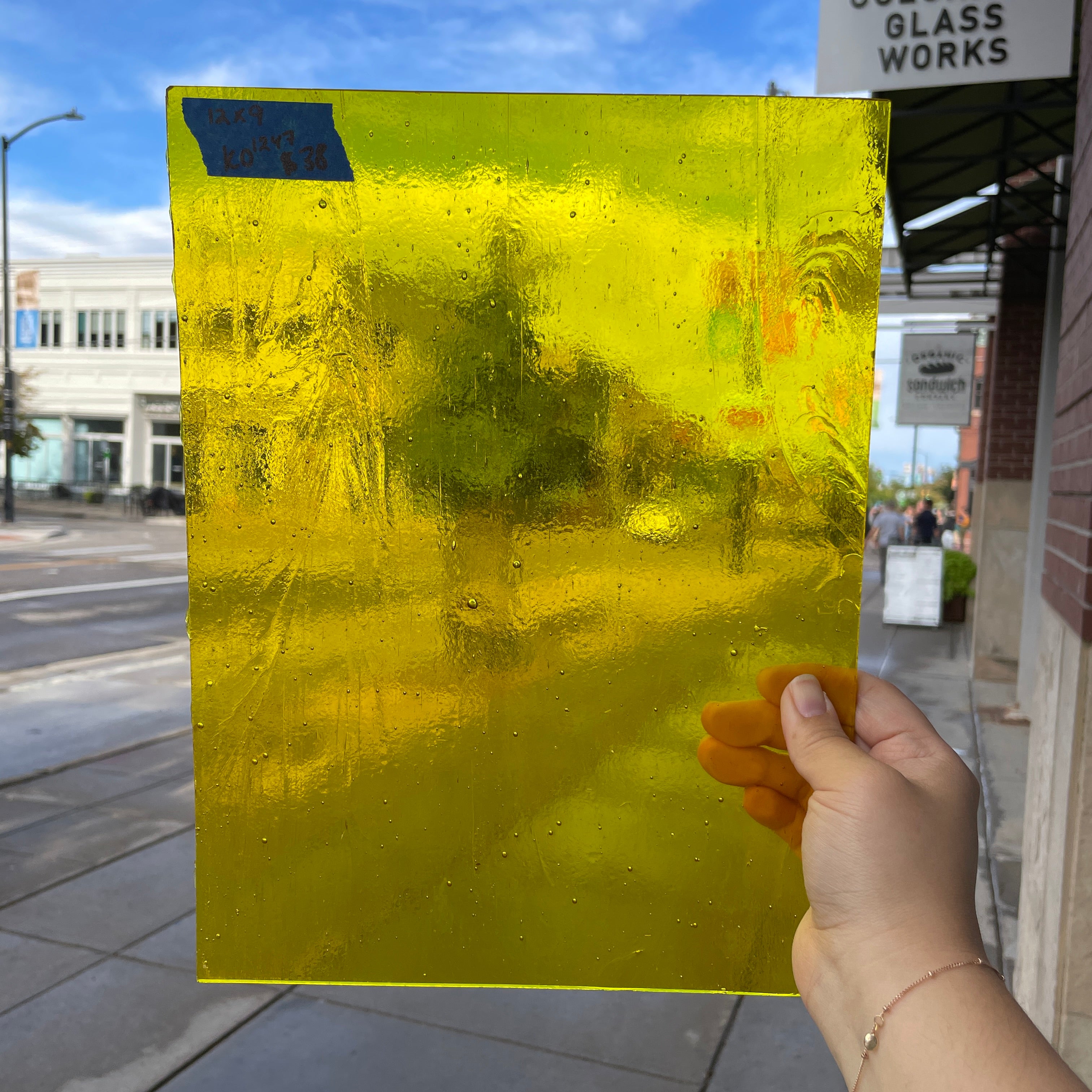 Goldenrod Yellow Transparent Kokomo Sheet Glass Colorado Glassworks