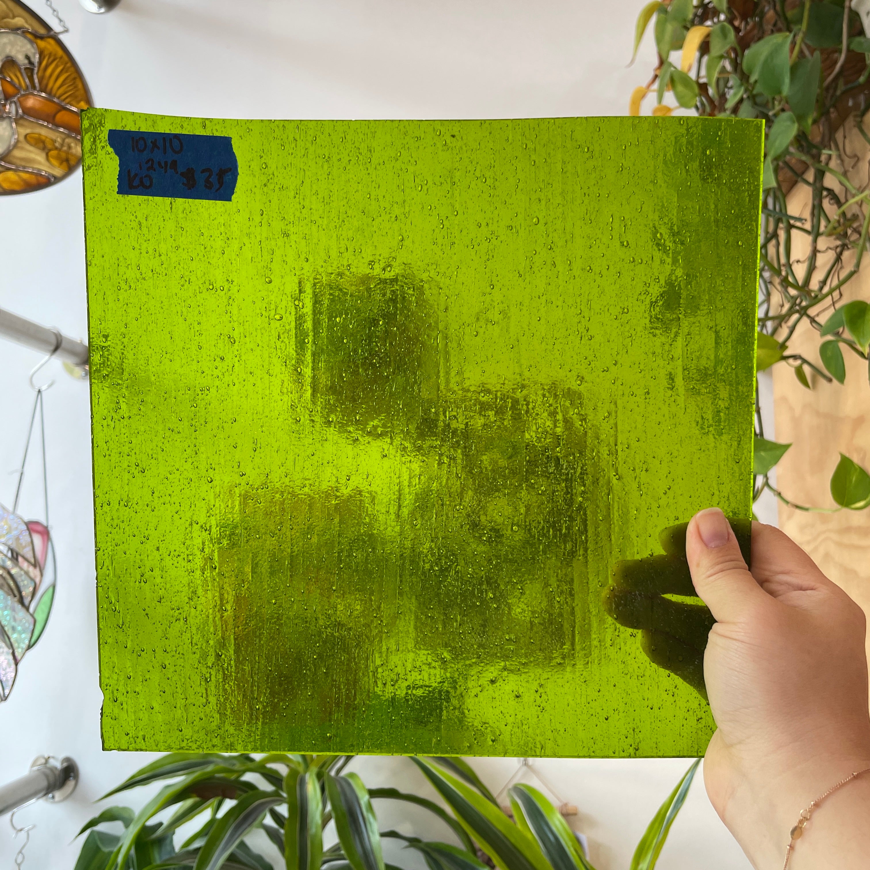 Sour Apple Green Transparent Kokomo Sheet Glass Colorado Glassworks