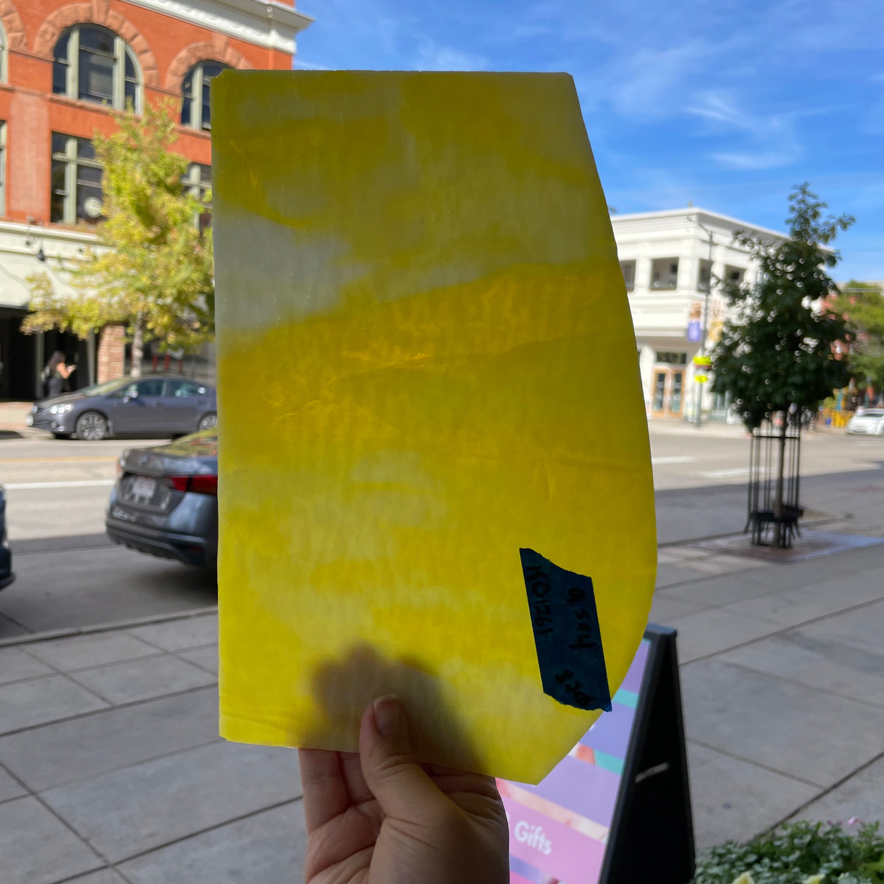 Yellow White Textured Kokomo Sheet Glass Colorado Glassworks