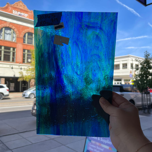 Blue Green Mixed Kokomo Sheet Glass Colorado Glassworks