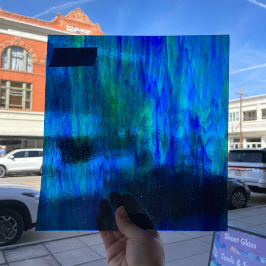 Blue Green Mixed Kokomo Sheet Glass Colorado Glassworks