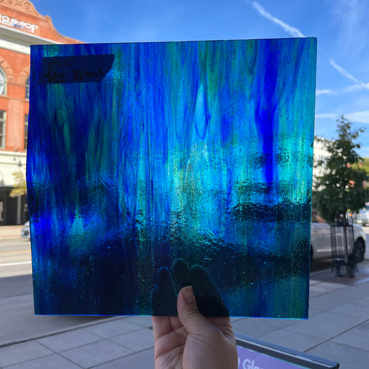 Blue Green Mixed Kokomo Sheet Glass Colorado Glassworks