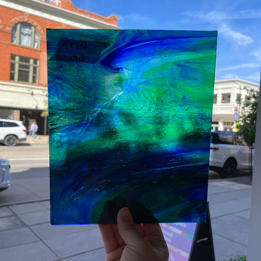 Blue Green Mixed Kokomo Sheet Glass Colorado Glassworks